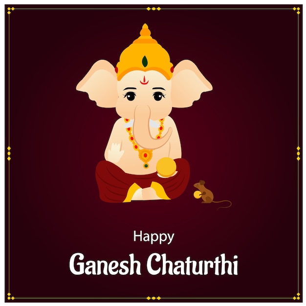 Illustration du fond de Lord Ganpati pour le festival de Ganesh Chaturthi de l'Inde