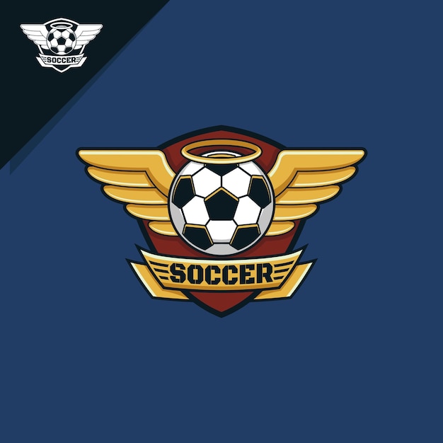 illustration du football et de l'ange pour les emblèmes de logo ou les icônes