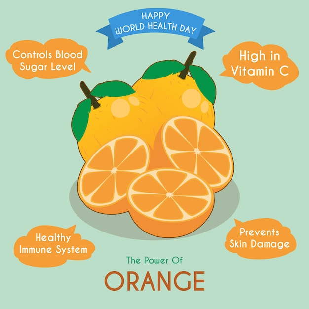 Illustration Du Fruit D'orange Et Ses Avantages