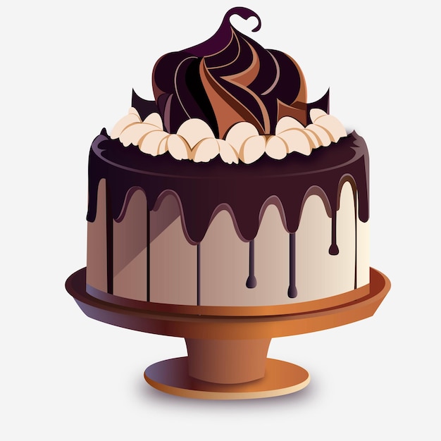 Illustration du gâteau au chocolat d'anniversaire