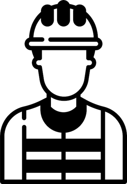 Vecteur illustration du glyphe et du vecteur de ligne de l'électricien