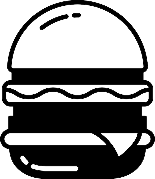 Vecteur illustration du glyphe de hamburger et du vecteur de ligne