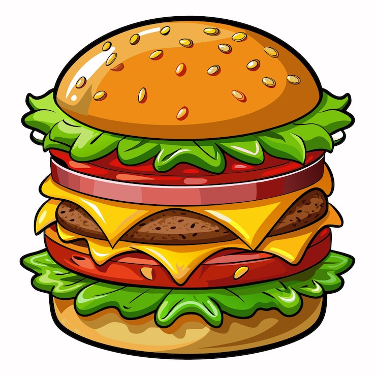 Vecteur l'illustration du hamburger