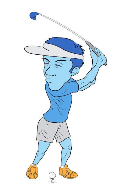 Une Illustration Du Joueur De Golf De Caricature.