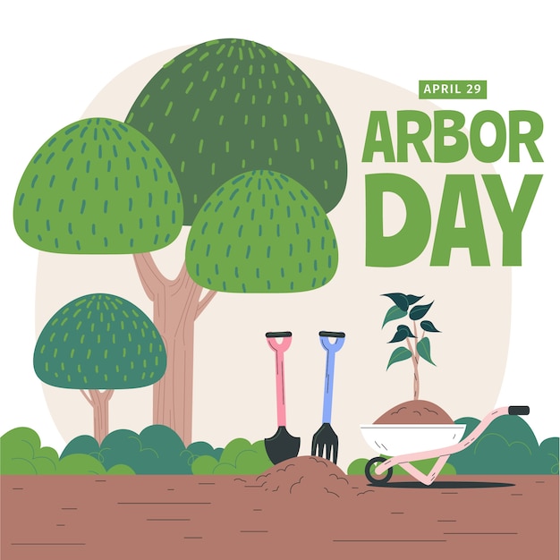 Illustration du jour de l'arbre plat