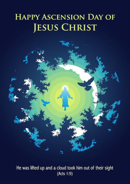 Vecteur une illustration du jour de l'ascension de jésus-christ