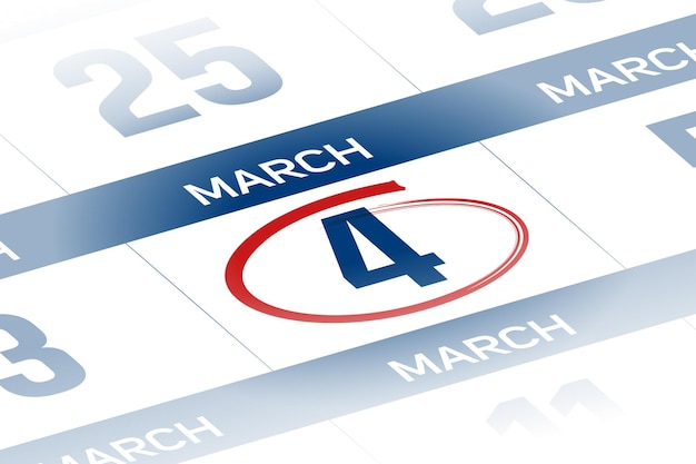 Illustration du jour calendaire de l'année 4 mars 2025