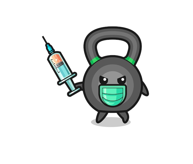 Illustration Du Kettlebell Pour Combattre Le Virus