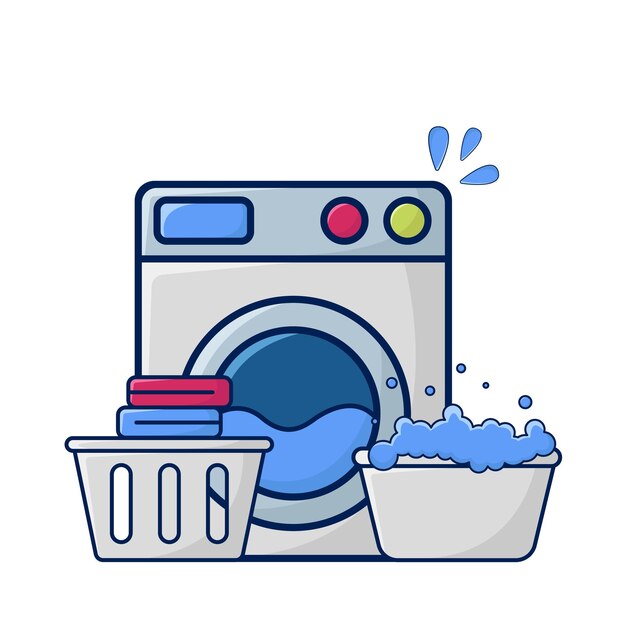 Illustration du lavage en machine