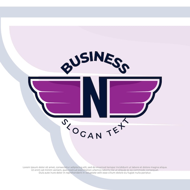 Illustration Du Logo Des Ailes De La Lettre N