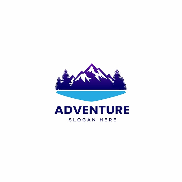 Vecteur illustration du logo aventure en montagne