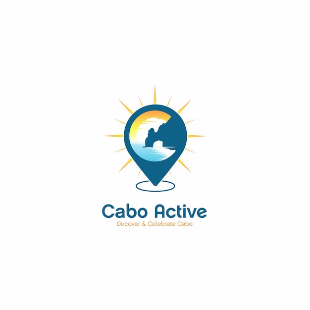 Vecteur illustration du logo cabo san lucas avec épingle