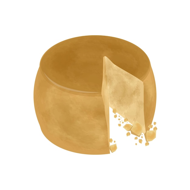 Illustration du logo Clipart fromage parmesan traditionnel Parmigiano Reggiano ou Grana Padano