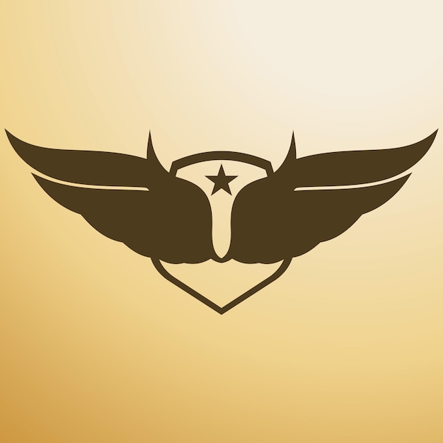 Illustration Du Logo Du Bouclier D'aile D'oiseau