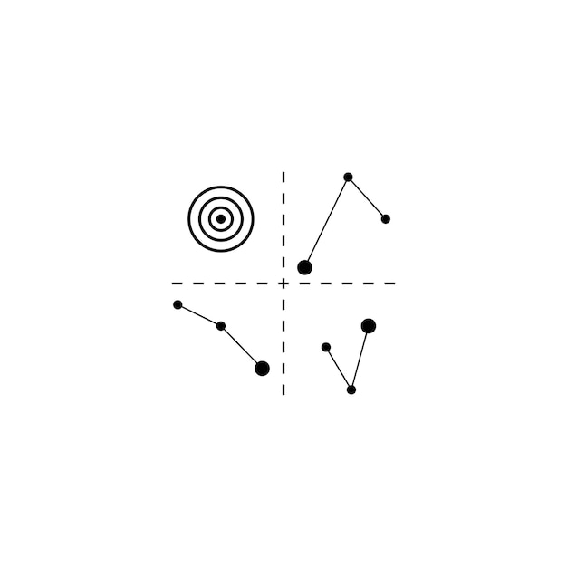 Vecteur illustration du logo du diagramme de concept du quadrant