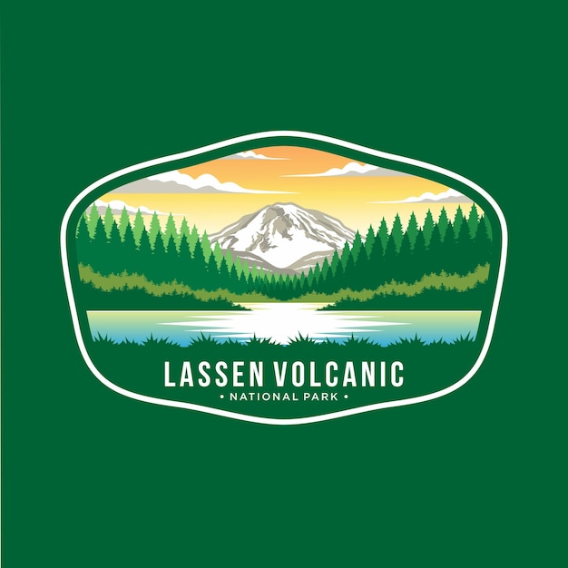 Illustration Du Logo Du Patch Emblème Du Parc National Volcanique De Lassen