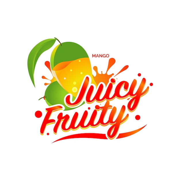 Vecteur illustration du logo de jus de mangue fraîche