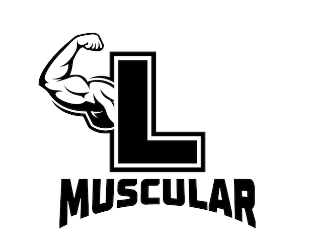 Illustration Du Logo De La Lettre L Du Bras Musclé Création De Modèle De Logo Fitness Gym Pour La Salle De Gym Et Le Club De Fitness