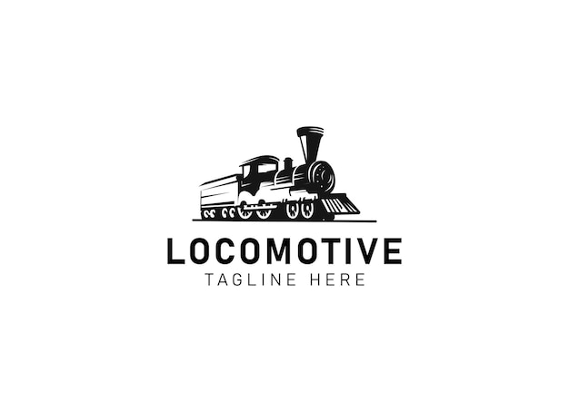Illustration du logo de la locomotive, emblème de style vintage