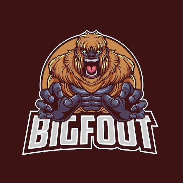 Illustration Du Logo De La Mascotte Bigfoot En Colère