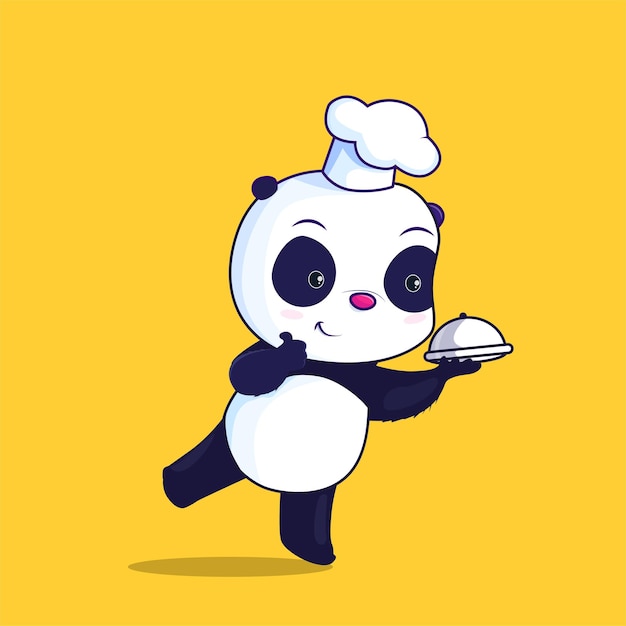 Illustration du logo de la mascotte du chef panda