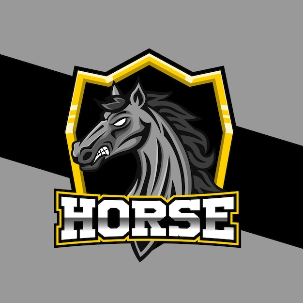 L'illustration du logo de la mascotte du cheval