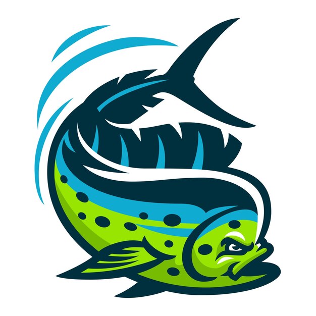 Vecteur l'illustration du logo de la mascotte du poisson dorado