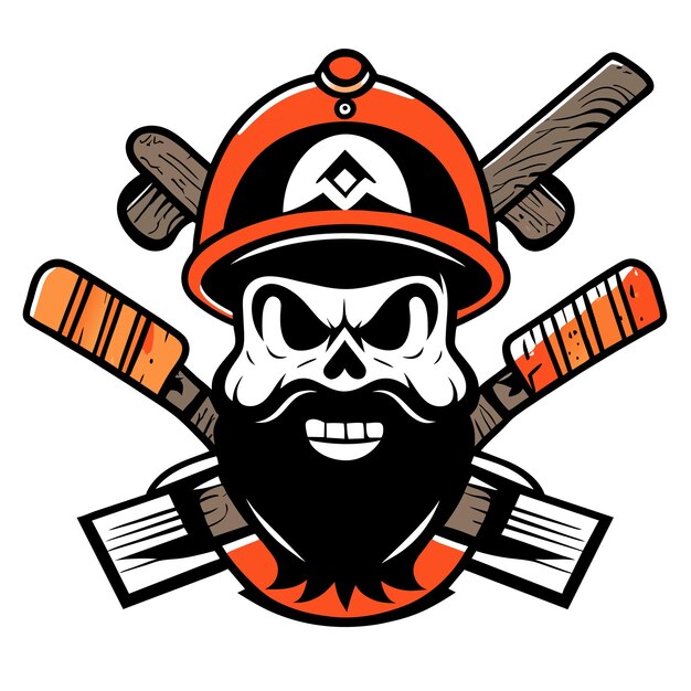 Vecteur l'illustration du logo de la mascotte de l'e-sport avec le casque du crâne de pirate viking
