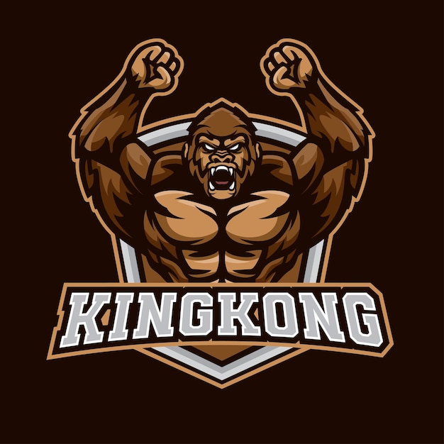 Illustration Du Logo De La Mascotte De Kong En Colère