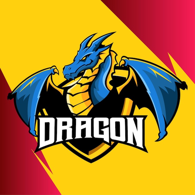 Illustration Du Logo De La Mascotte Western Dragon Esport