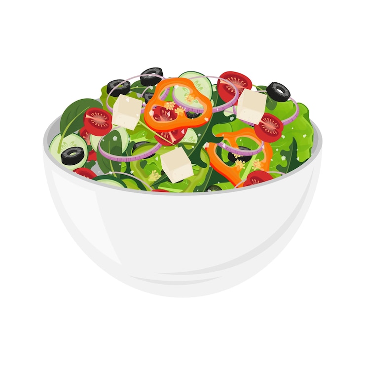 Vecteur illustration du logo d'une salade d'aliments sains dans un bol