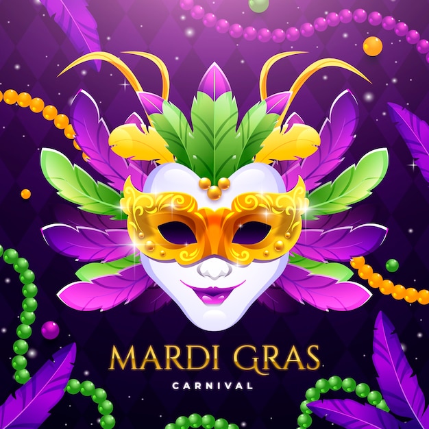 Illustration du mardi gras avec dégradé