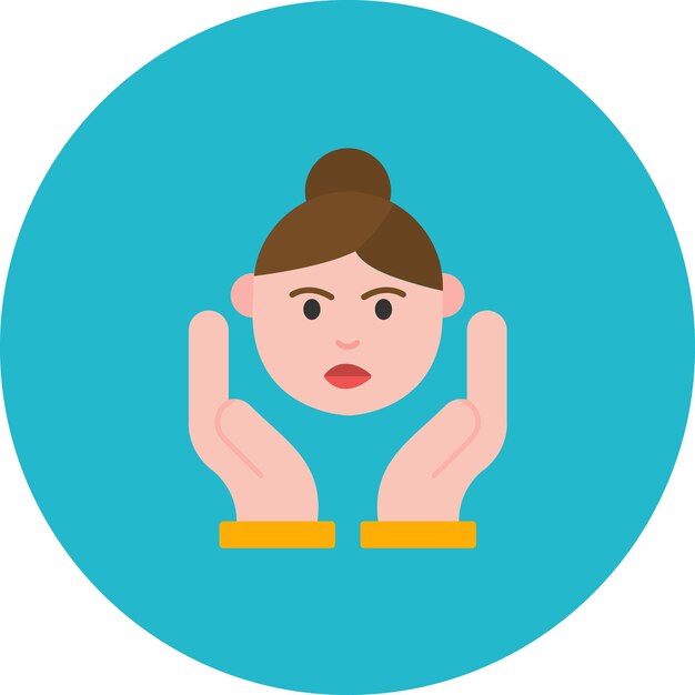 L'illustration du massage du visage plat