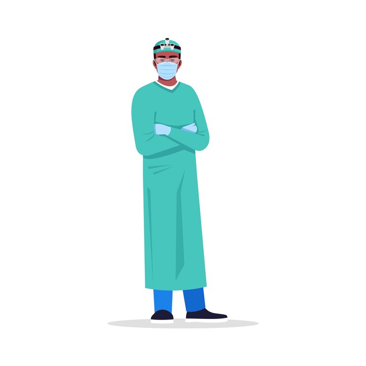 Vecteur illustration du médecin au design plat
