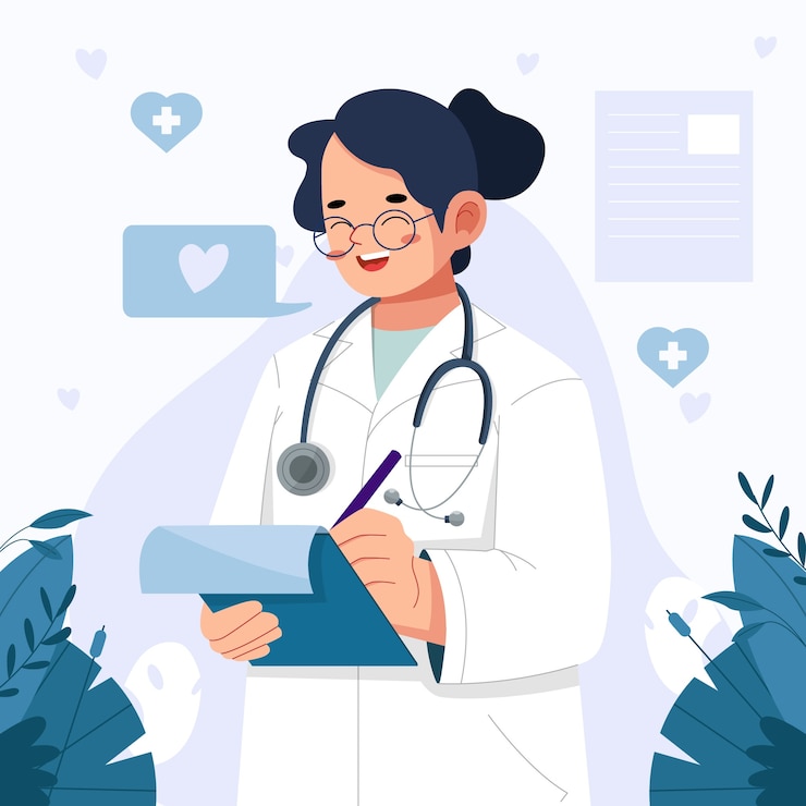 Vecteur illustration du médecin plat