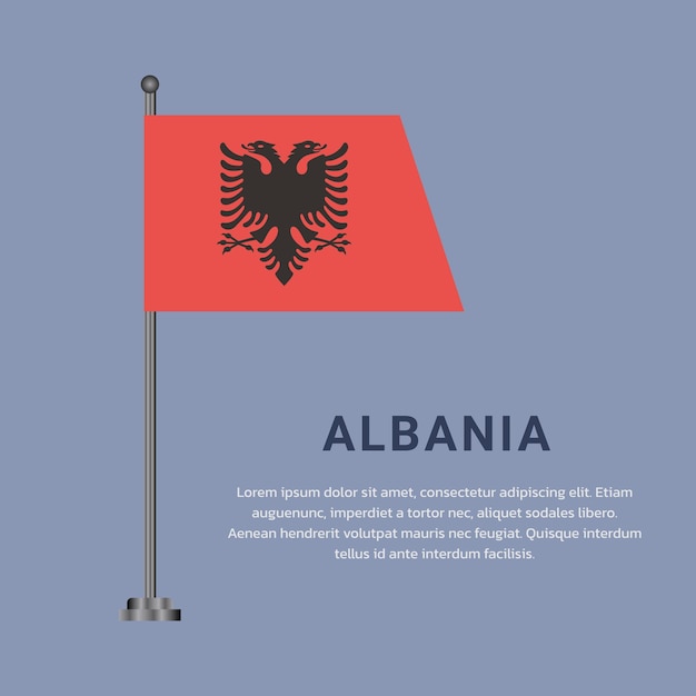 Illustration Du Modèle De Drapeau De L'albanie