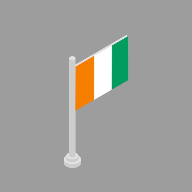 Illustration du modèle de drapeau de la Côte d'Ivoire