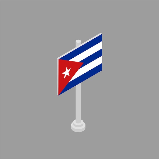 Illustration Du Modèle De Drapeau De Cuba