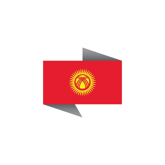 Vecteur illustration du modèle de drapeau du kirghizistan