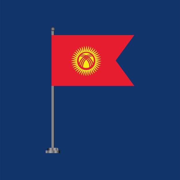 Vecteur illustration du modèle de drapeau du kirghizistan