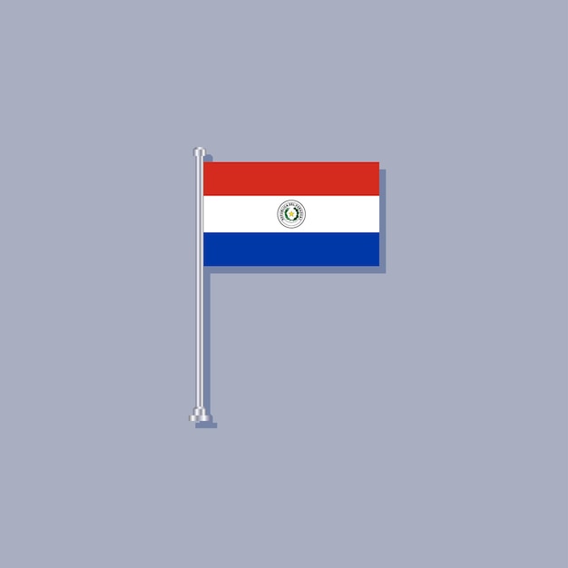 Vecteur illustration du modèle de drapeau du paraguay