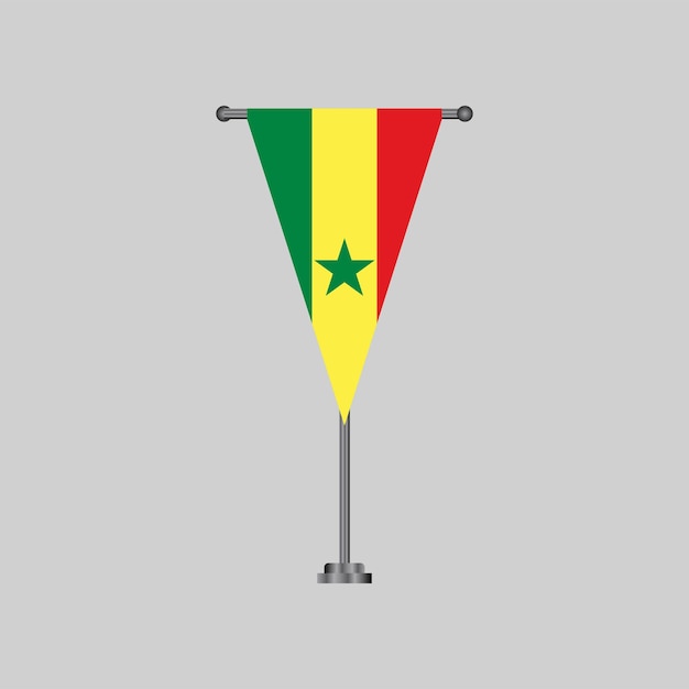 Vecteur illustration du modèle de drapeau du sénégal