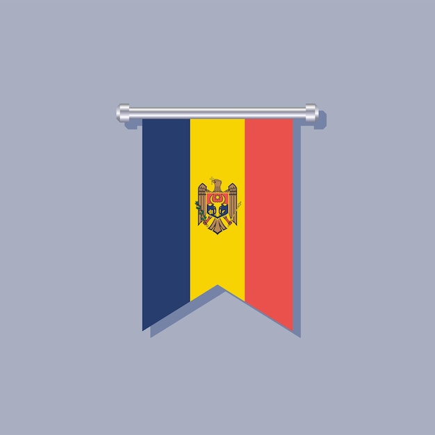 Illustration du modèle de drapeau de la Moldavie