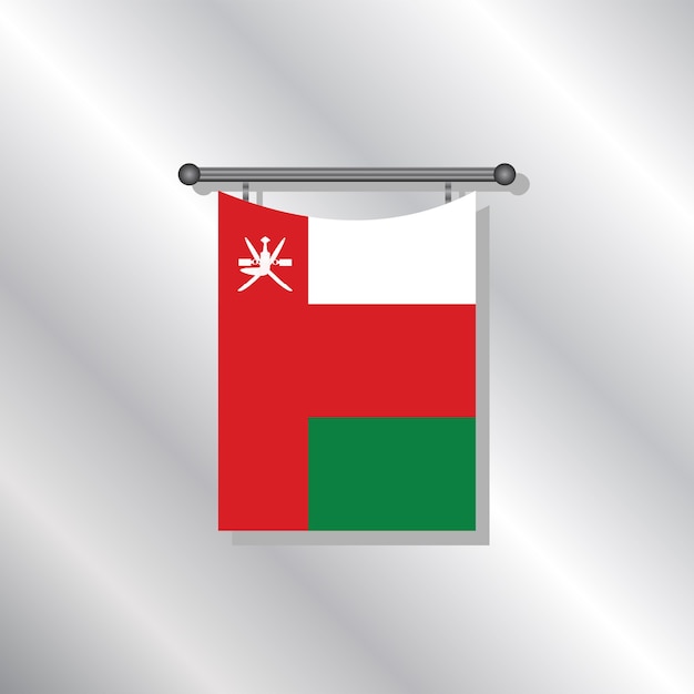 Vecteur illustration du modèle de drapeau d'oman