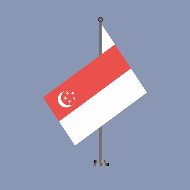 Illustration Du Modèle De Drapeau De Singapour