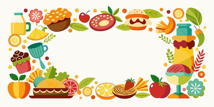 Vecteur illustration du modèle de la frontière alimentaire