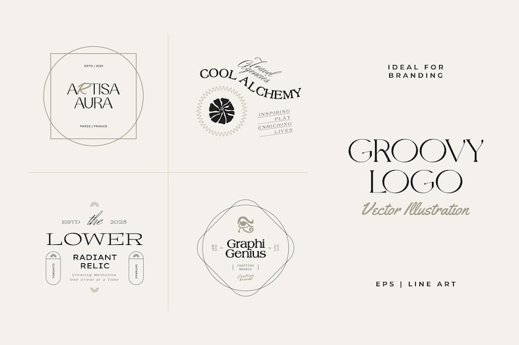 Vecteur illustration du modèle de logo vintage boho flower pour l'image de marque