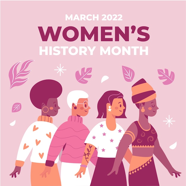 Illustration du mois de l'histoire des femmes dessinées à la main