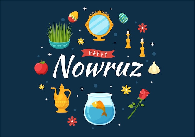 Vecteur l'illustration du nowruz plat