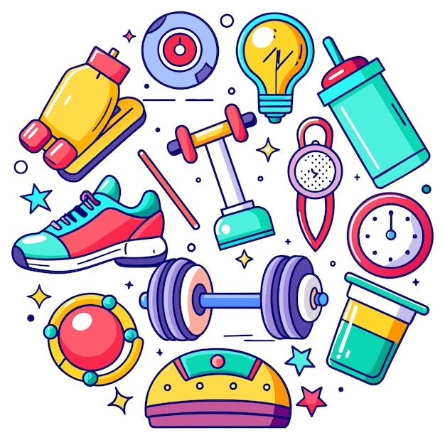 Illustration du paquet vectoriel du gymnase